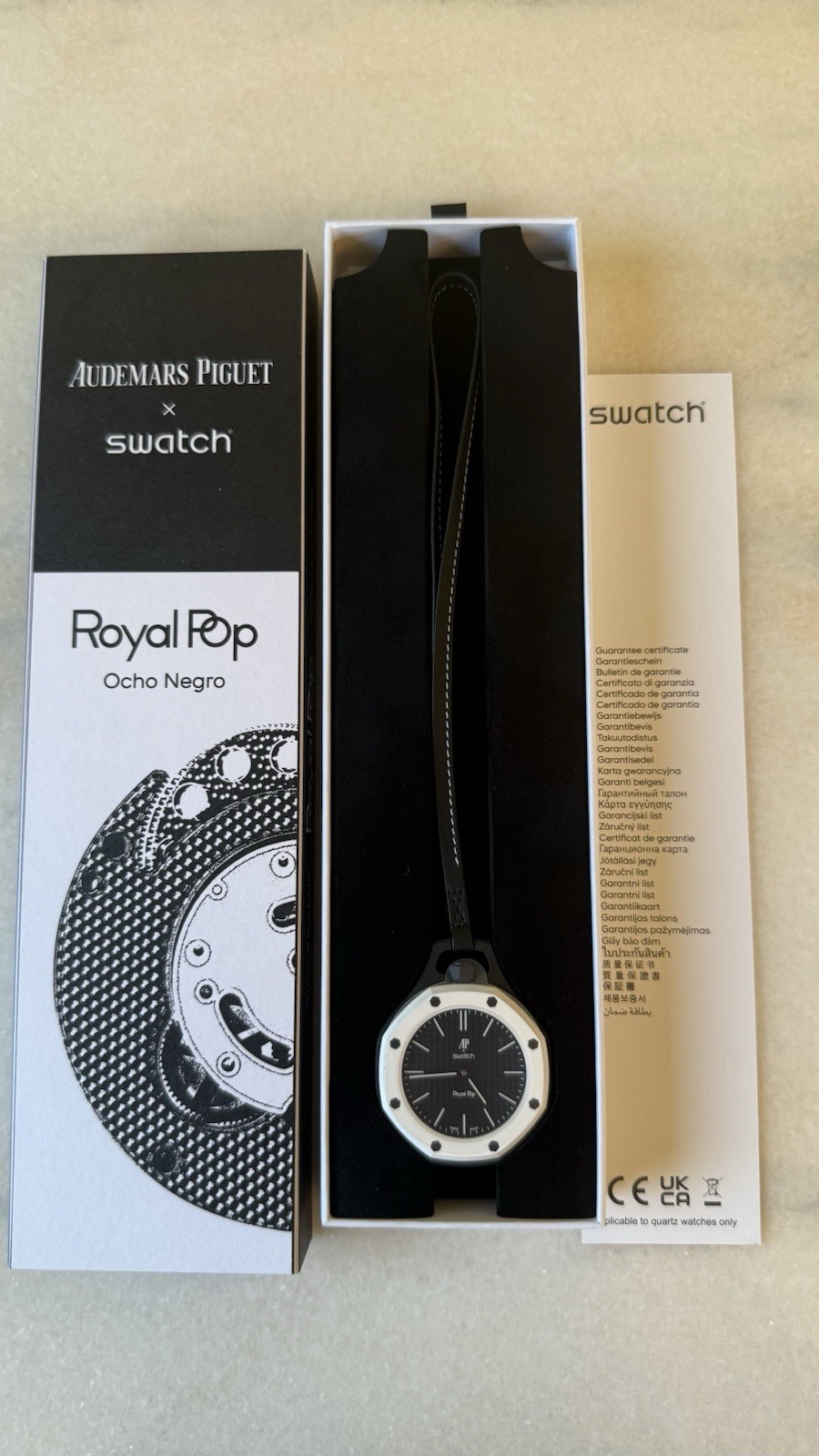 AP x Swatch Royal Pop OCHO NEGRO SSX03W101N – New Authentic w/ Receipt & Box