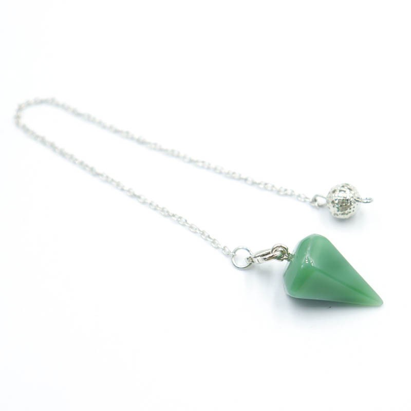 Crystal Natural Gemstone Healing Energy Cone Hexagonal Point Pendulum Pendant