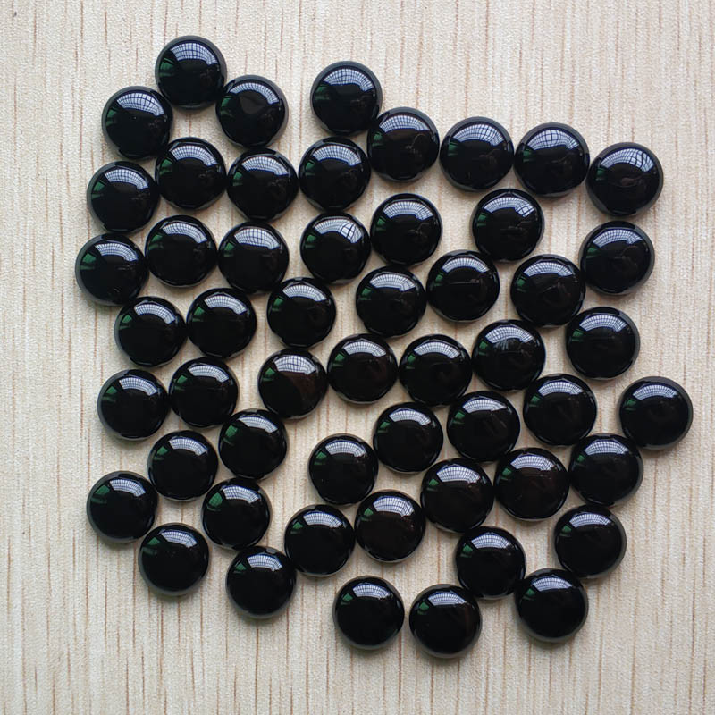 Wholesale 50pcs/lot Natural Obsidian Round CAB CABOCHON Stones DIY 12mm No Holes