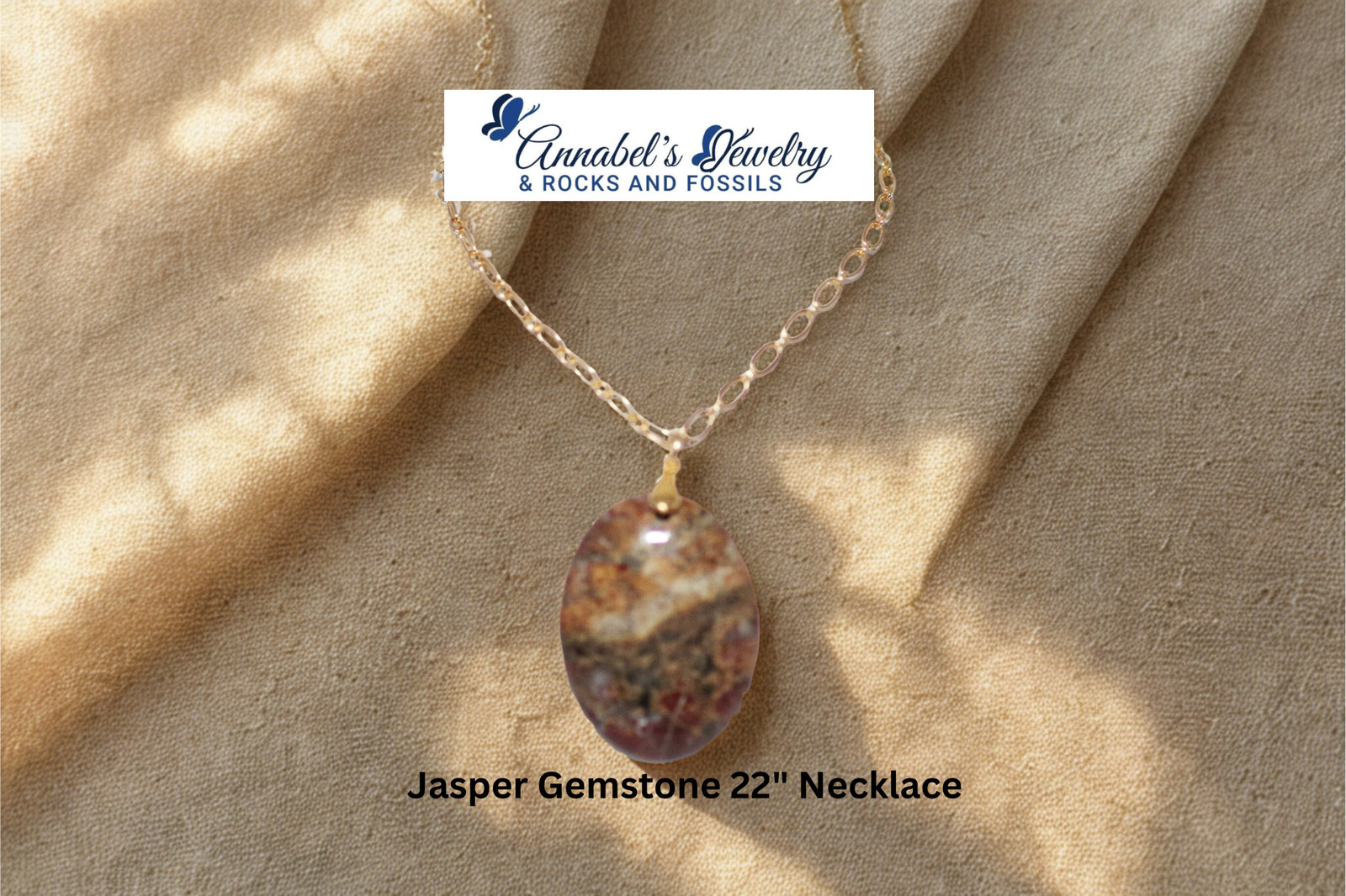 Jasper Gemstone 22″ Necklace