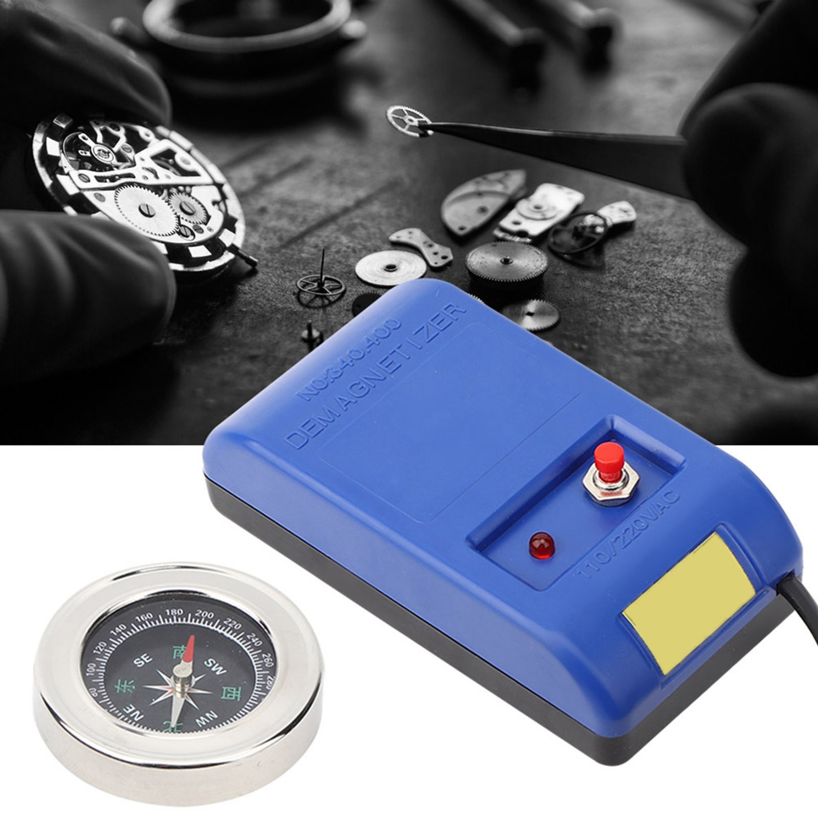 Electrical Demagnetizer Tools Compass Set For Watch Repair Degausser