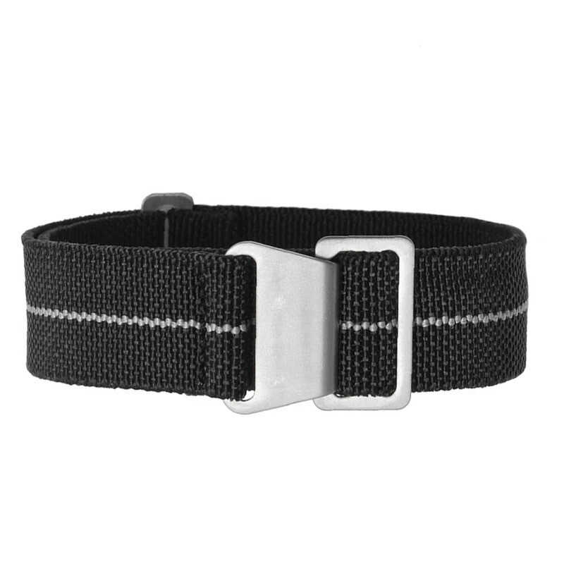60s French Troops Parachute Bag Elastic Watch Strap 20mm 22mm Nylon Watchbands