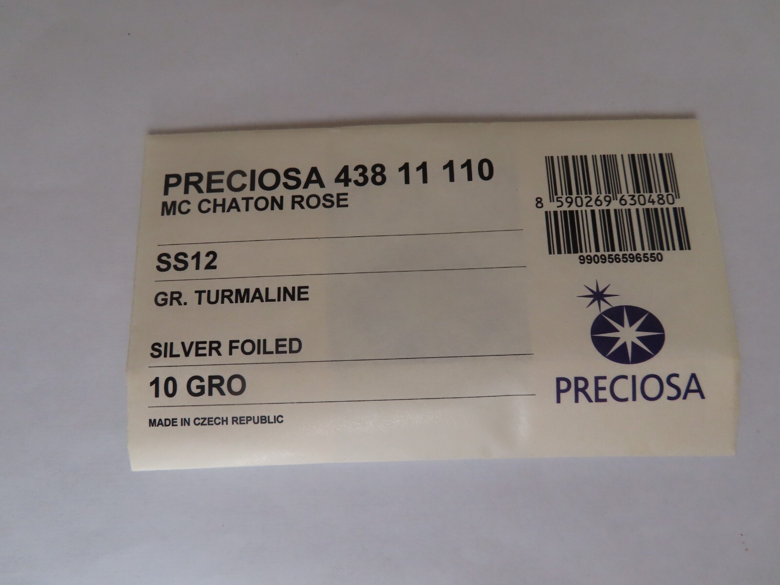 Full package 1440 Preciosa Flatbacks 12ss Green Turmaline/foiled.