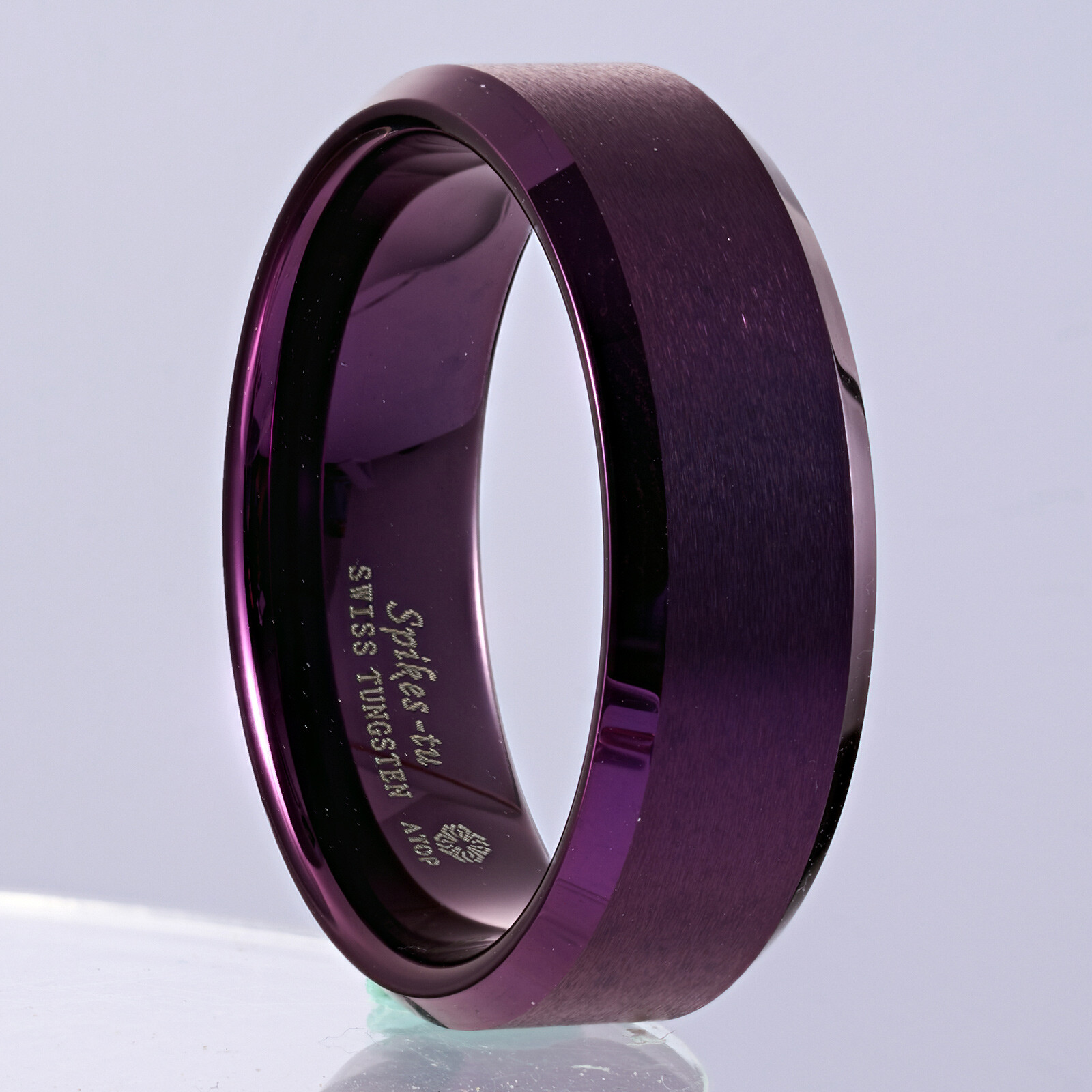 8mm Purple Brushed Classic Tungsten Ring ATOP Simplicity Men Wedding Band