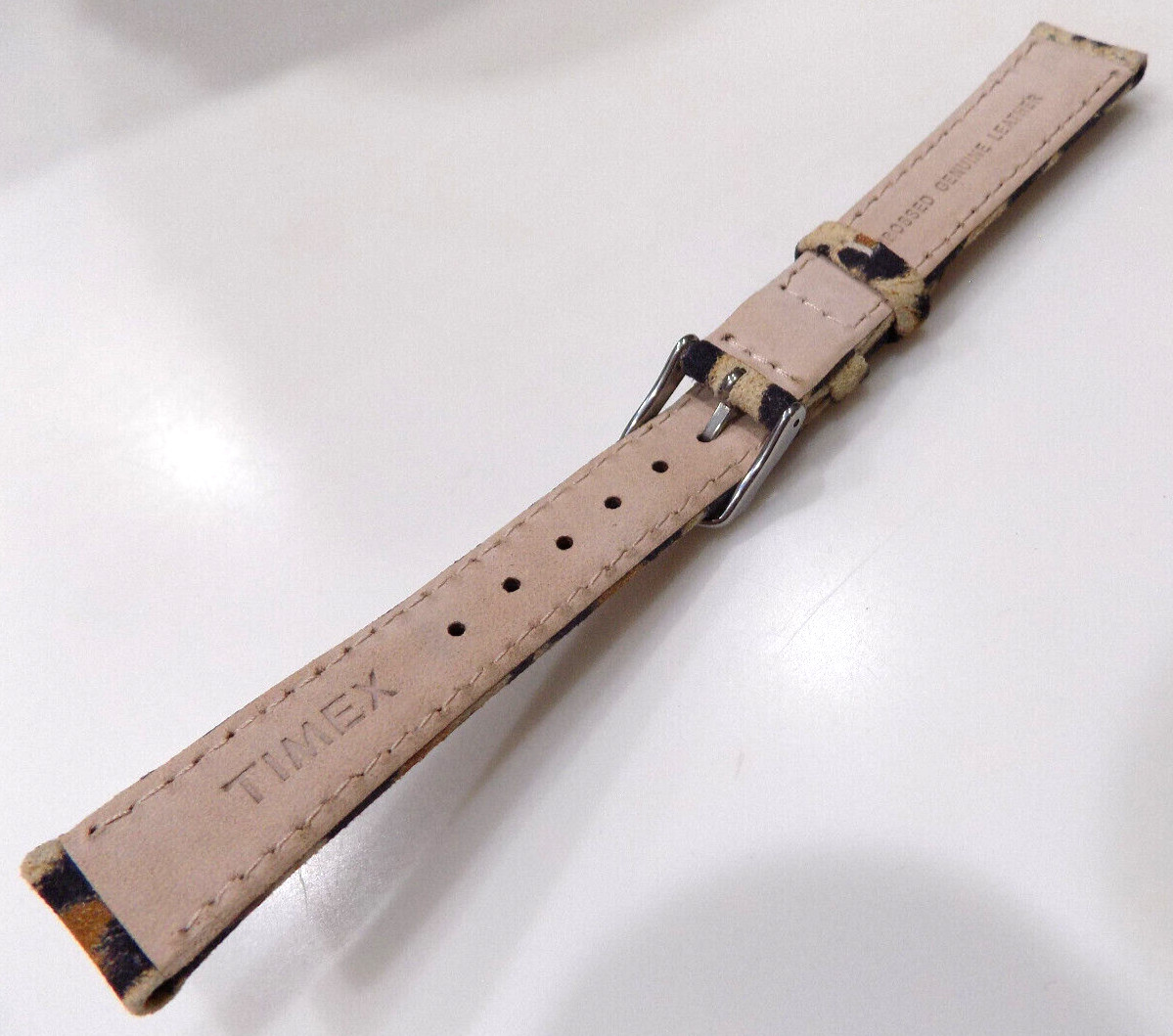 New Timex Faux LEOPARD Genuine Embossed Leather 16mm Regular Watch Band Strap