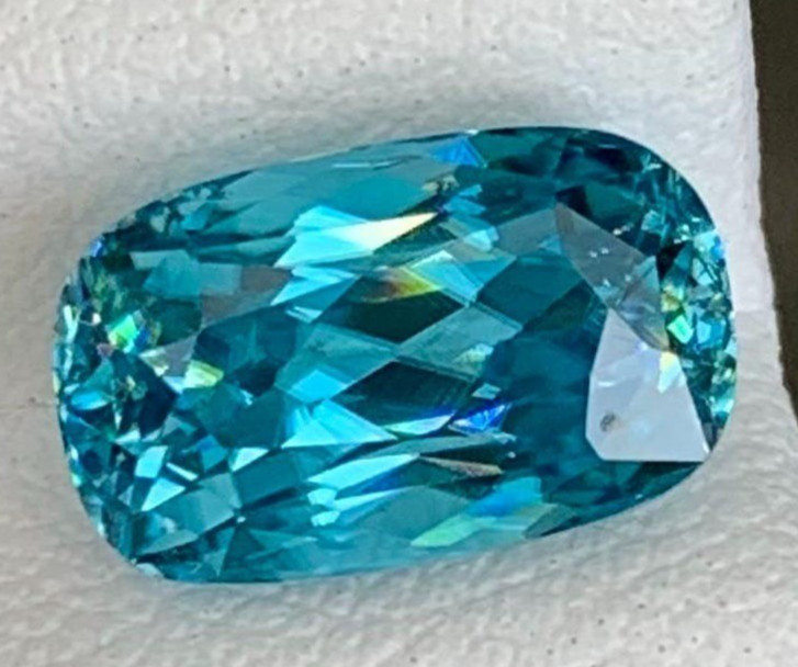 GIE Certified Natural Blue Zircon Cambodian Cushion Cut 14.51 Ct Loose Gemstone