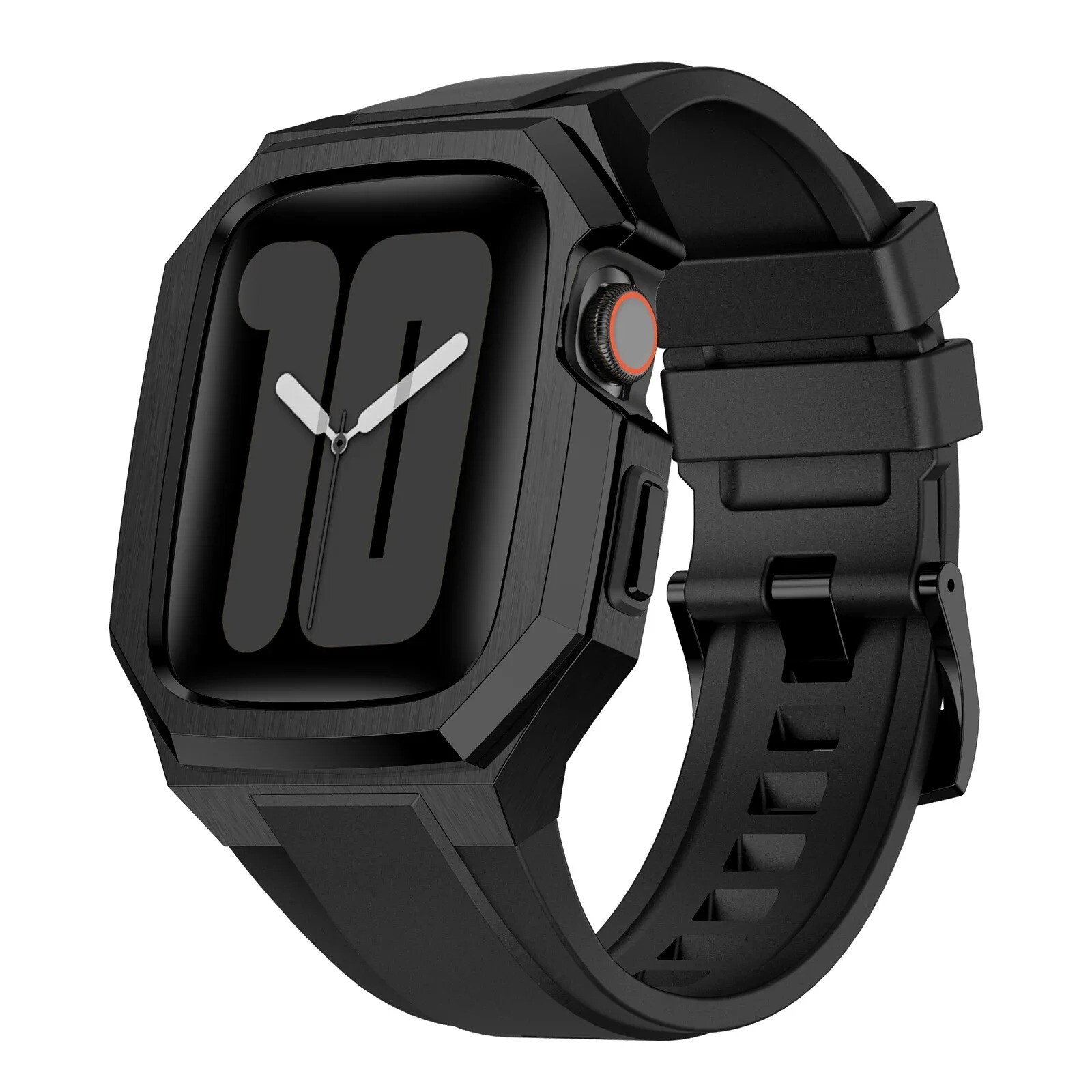 Stainless Steel Case Rubber Strap Mod Kit For Apple Watch Ultra 9 8 7 45/44/49mm