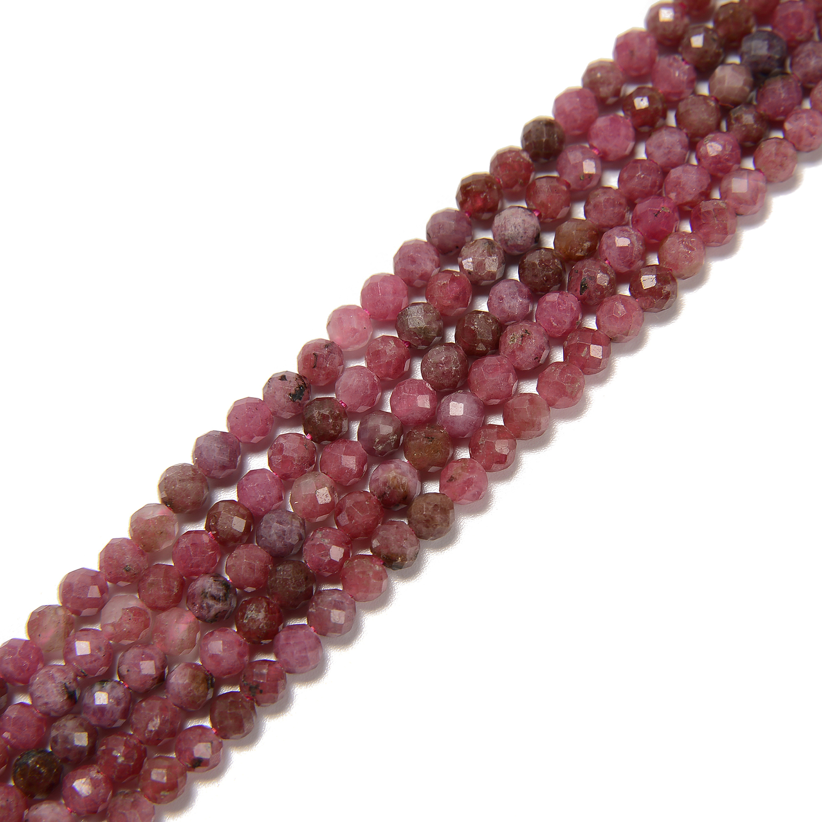 Natural Thulite Faceted Round Beads Size 2mm 3mm 4mm 6mm 15.5” Strand