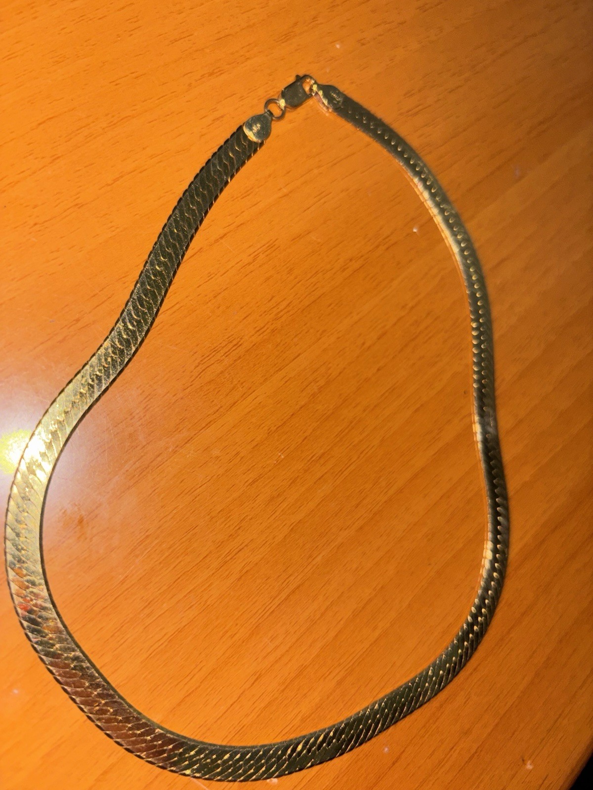 14k Gold SOLID REAL Herringbone Necklace