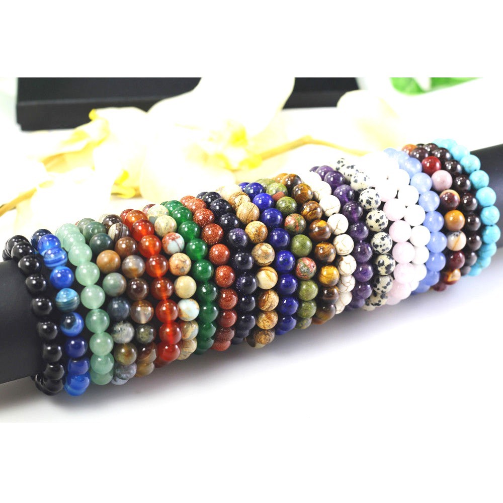 12mm Handmade Round Beaded Stretch Balance Bracelet 6.5-9″ Healing Gemstone Gift