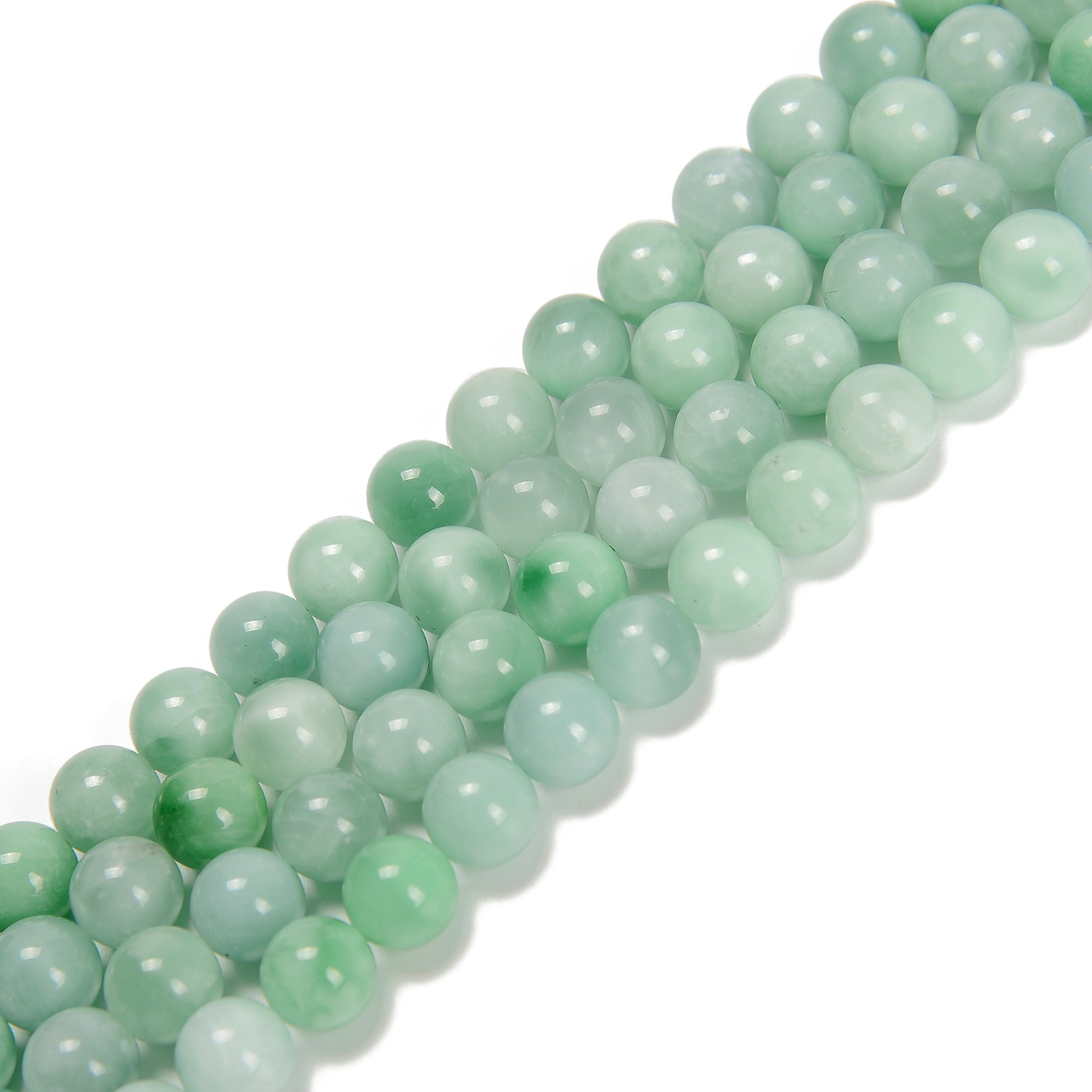 Natural Green Jadeite Jade Smooth Round Beads 4mm 6mm 8mm 10mm 12mm 15.5″ Strand