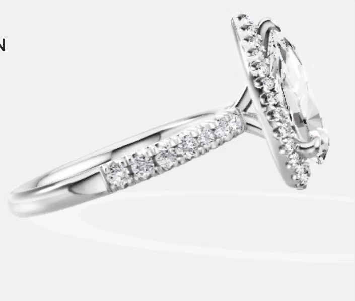 Fine Diamond Ring 3.56 Ct Pear Cut Lab Grown 14k White Gold IGI Certified VS E F
