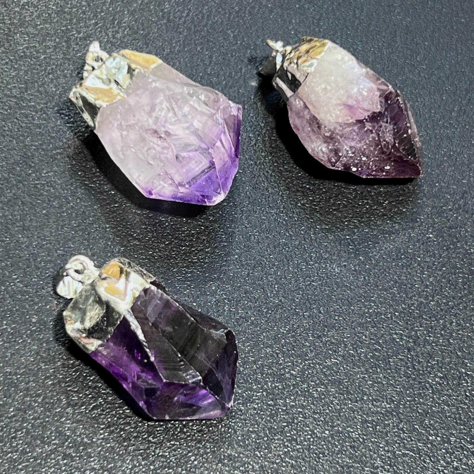 Amethyst Crystal Point Pendant (Silver Plated) Wholesale