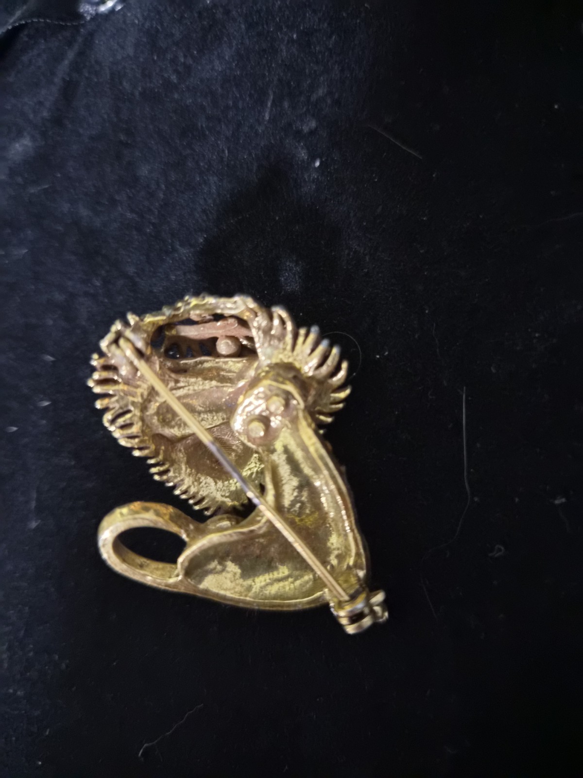 Rare Vtg 1960s Unsigned Marcel Boucher Rhinestone Winking Lion Pin Brooch