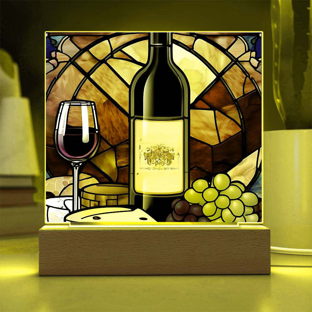Wine Cheese Plate Acrylic Plaque