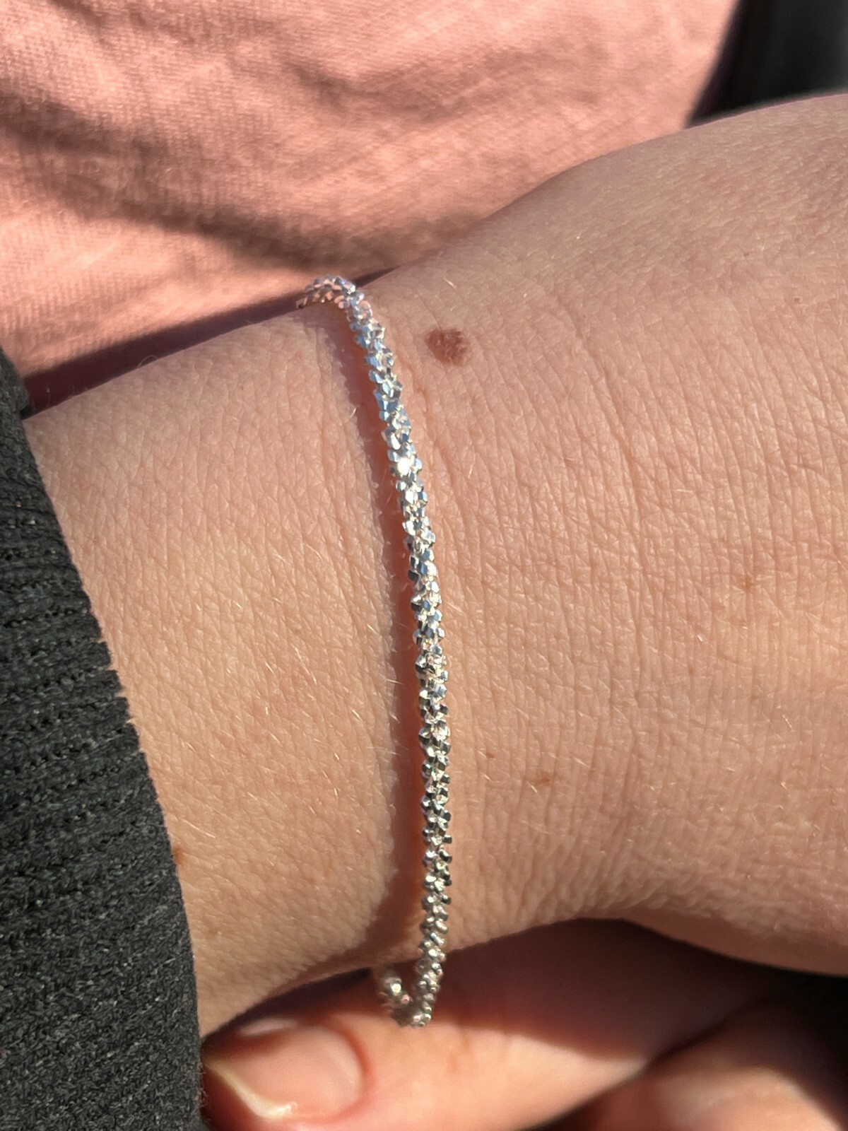 Real Solid 925 Sterling Silver Diamond Cut 3mm Sparkle Rope Bracelet 6-8.5″ Long