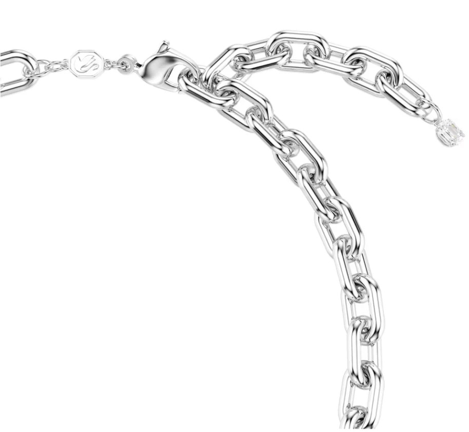 Swarovski Idyllia necklace Crystal pearl, Mixed cuts, White, Rhodium plated