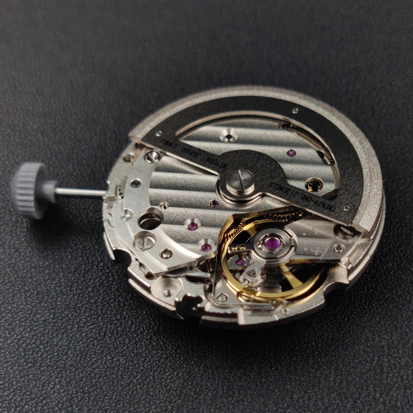 Genuine Japan Miyota 82S0 Automatic Movement Skeleton 21 Jewels Gold Silver Stem