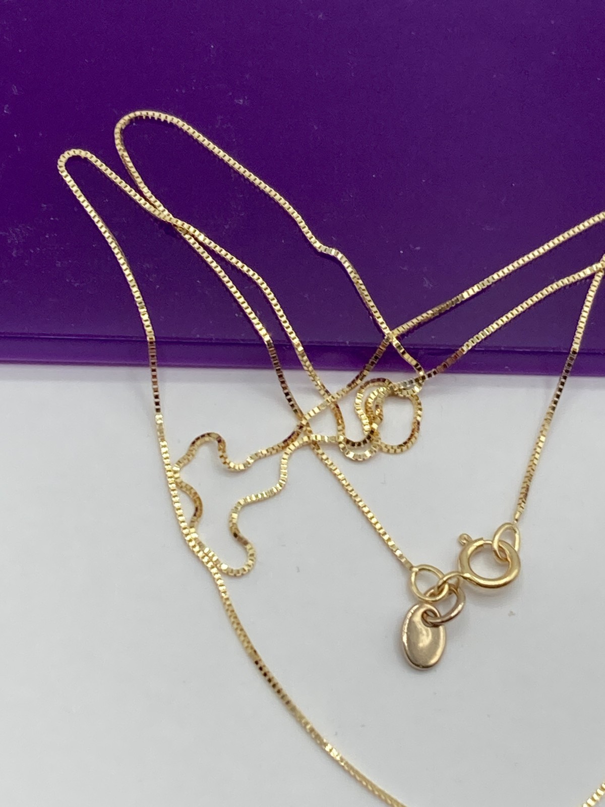 solid 10k gold box chain necklace