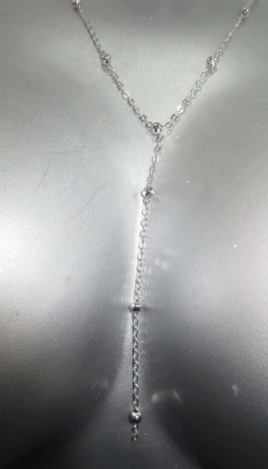 Dainty Lariat Necklace Choker Beaded Station Layered Y Drop Tassel Chain Sparkle