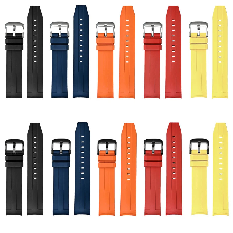 21mm Curved FKM Rubber Strap For Tissot Seastar T120 Soft Heat-Resistant Band