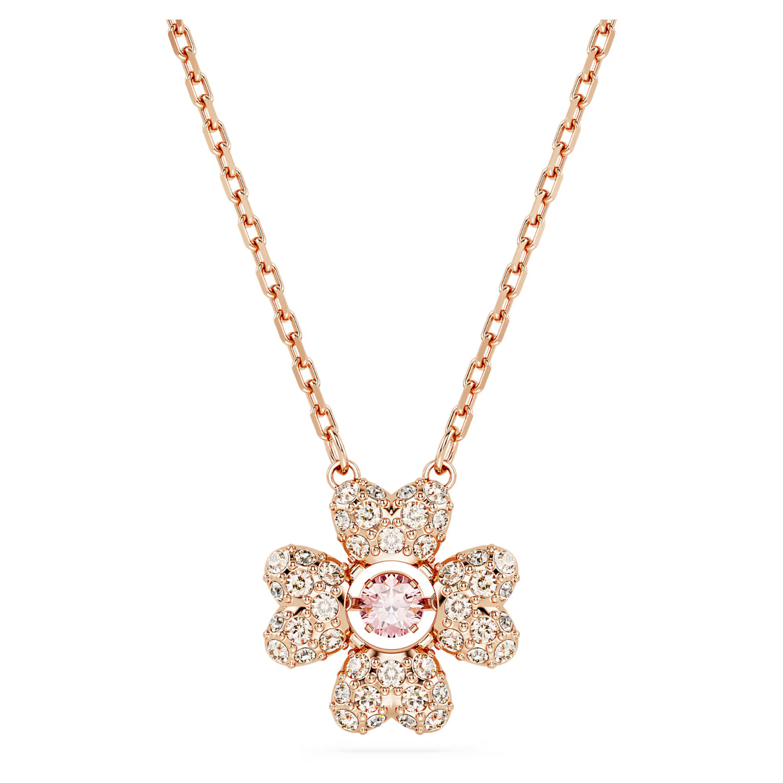 White Rose Gold Tone Plated Necklace Clover Idyllia Pendant New