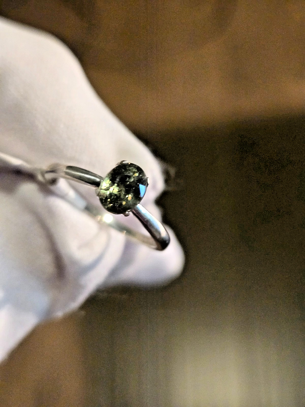 0.81CT DEMANTOID STERLING SILVER RING! EXCELLENT STONE/FINE LUSTER/FLASH/COLORS!