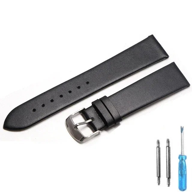 12–22mm Watchband Bracelet Soft Smooth Band Genuine Leather Watch Strap