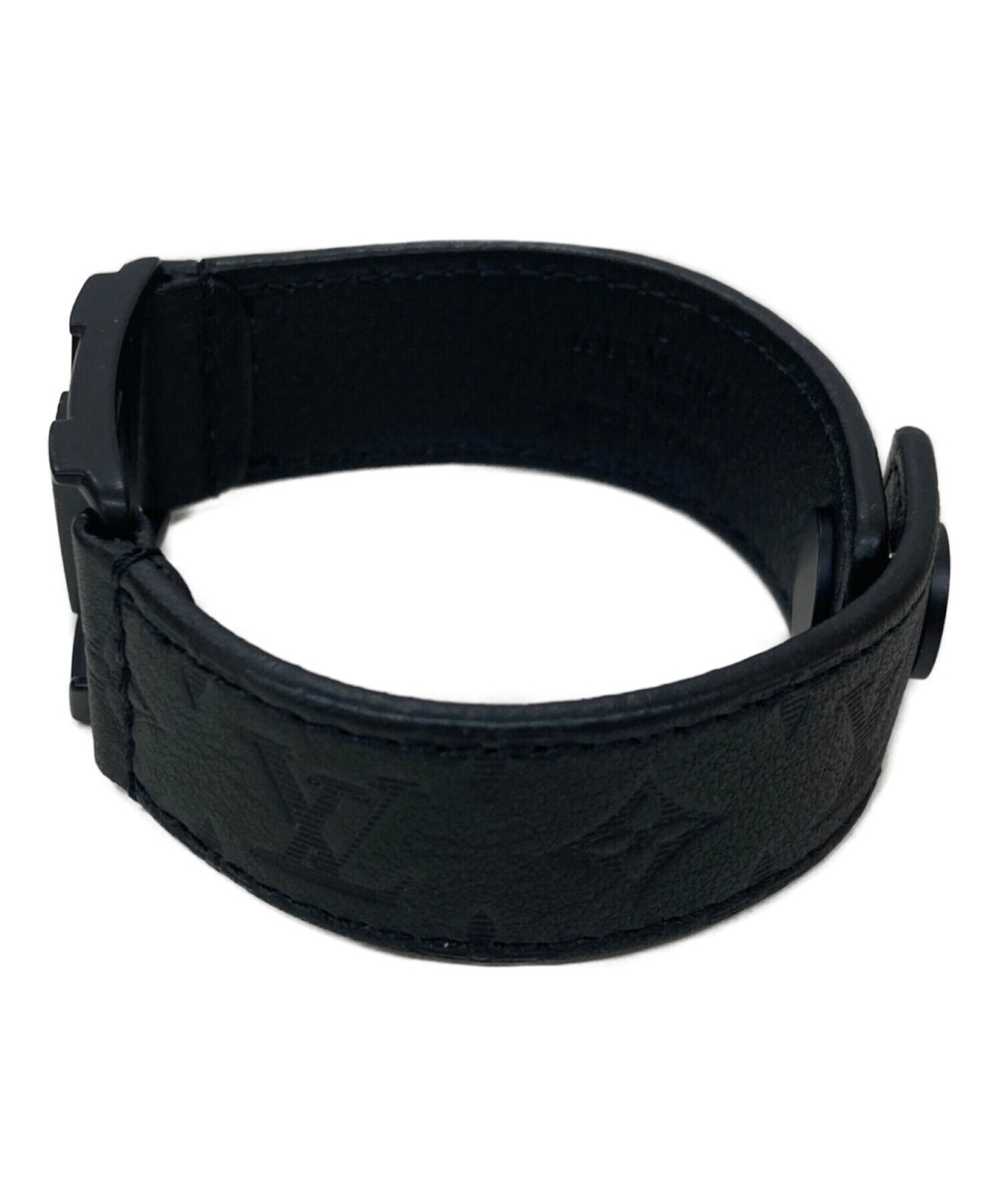 Louis Vuitton Black Brassle Hockenheim Men’s Bracelet M6547 18cm Rubber