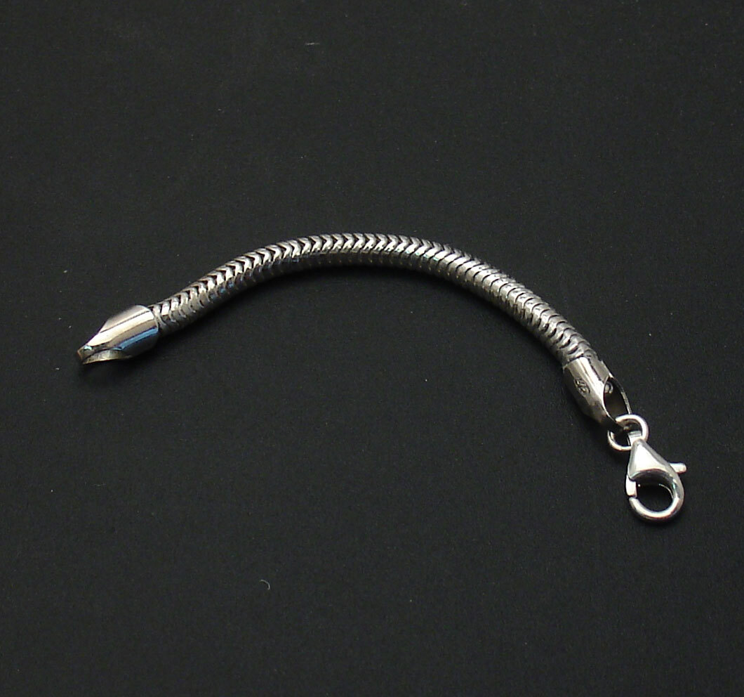 3.2mm Snake Extender Bracelet Chain Necklace Real Sterling Silver Lobster Clasp