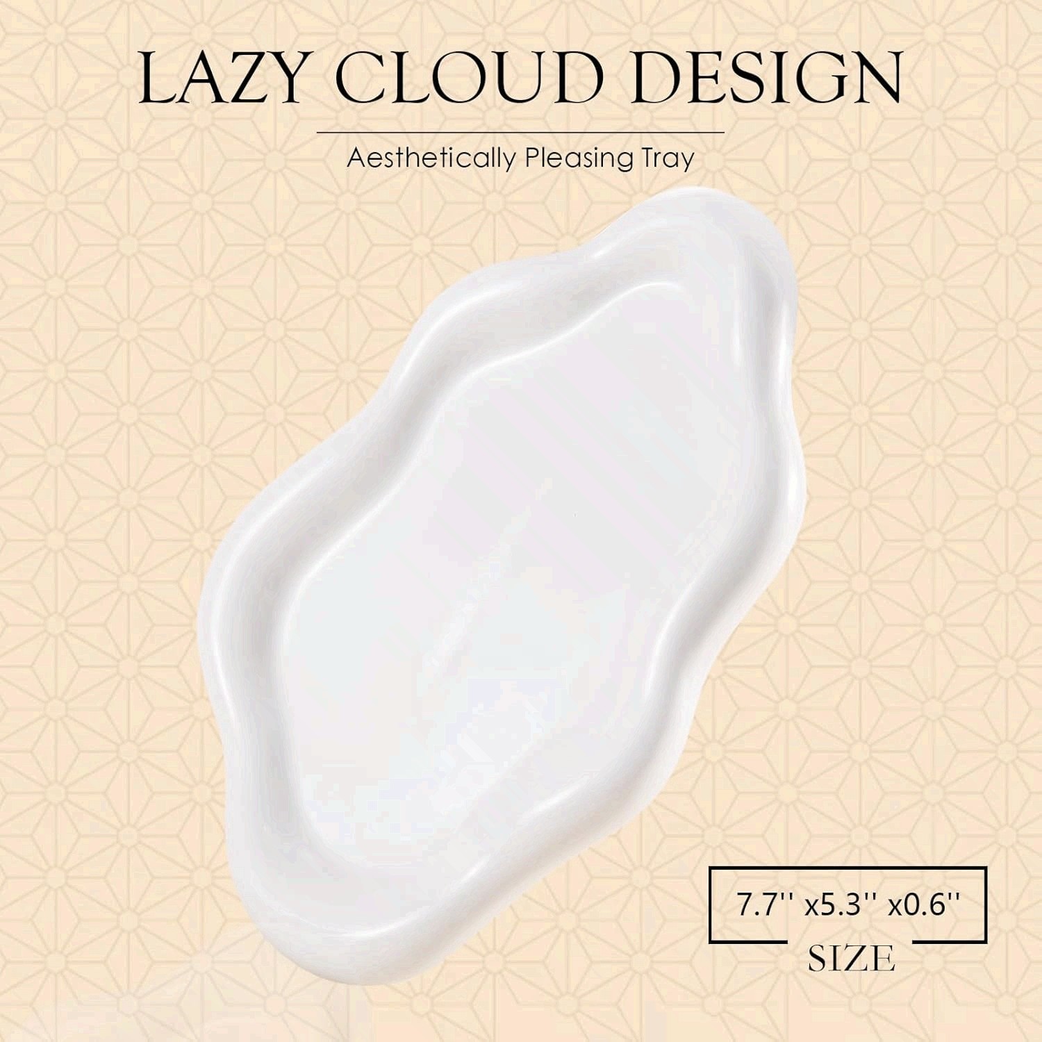 Ceramic Jewelry Tray Trinket Dish, Decorative Cloud Vanity Key Tray