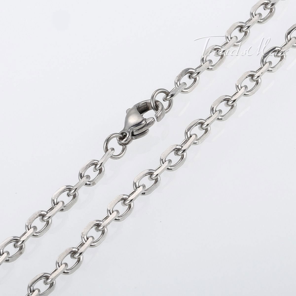USA Stock 3/4mm Cable Rolo Link Stainless Steel Mens Boys Chain Necklace 18-28″