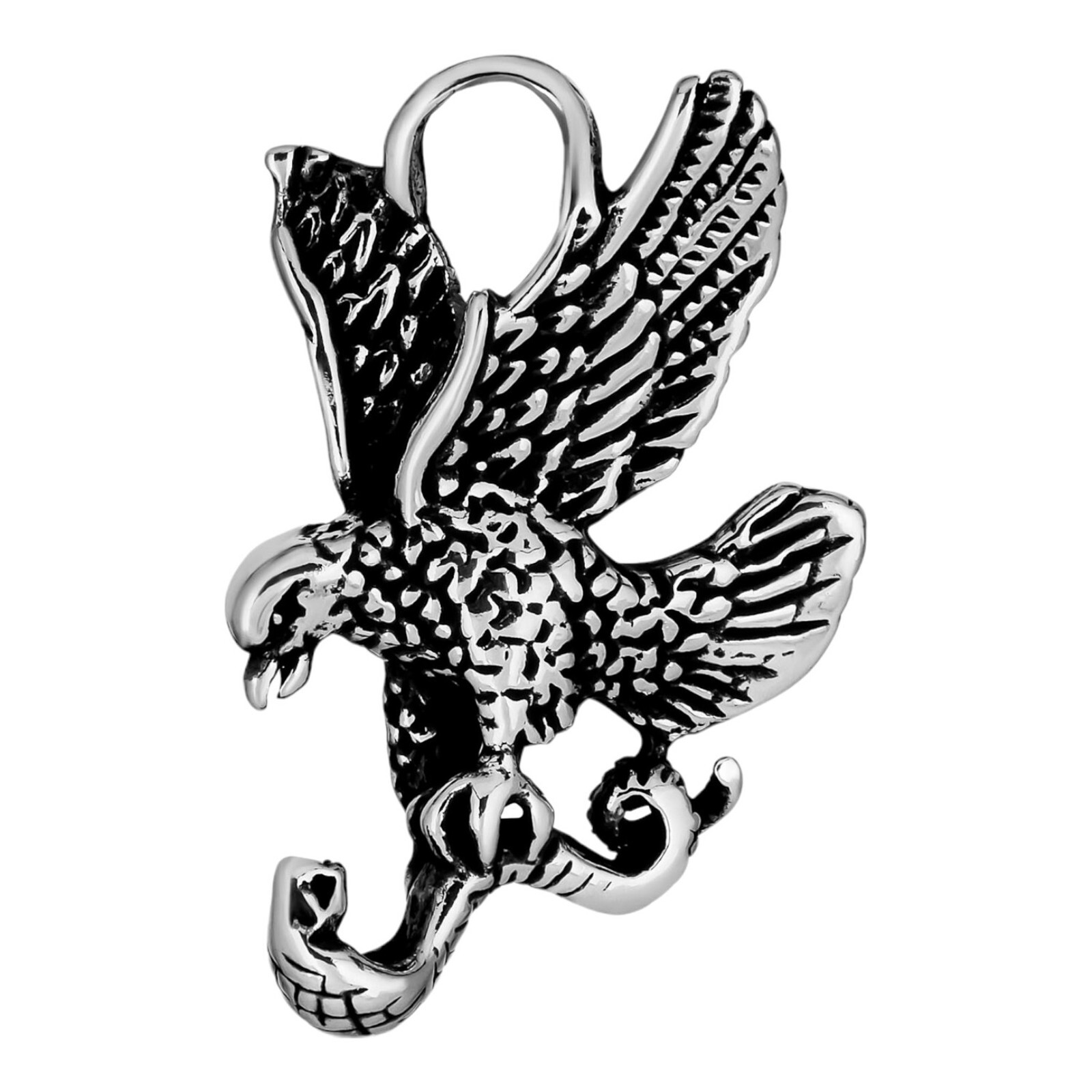 Solid 925 Sterling Silver USA American Eagle Mens Pendant