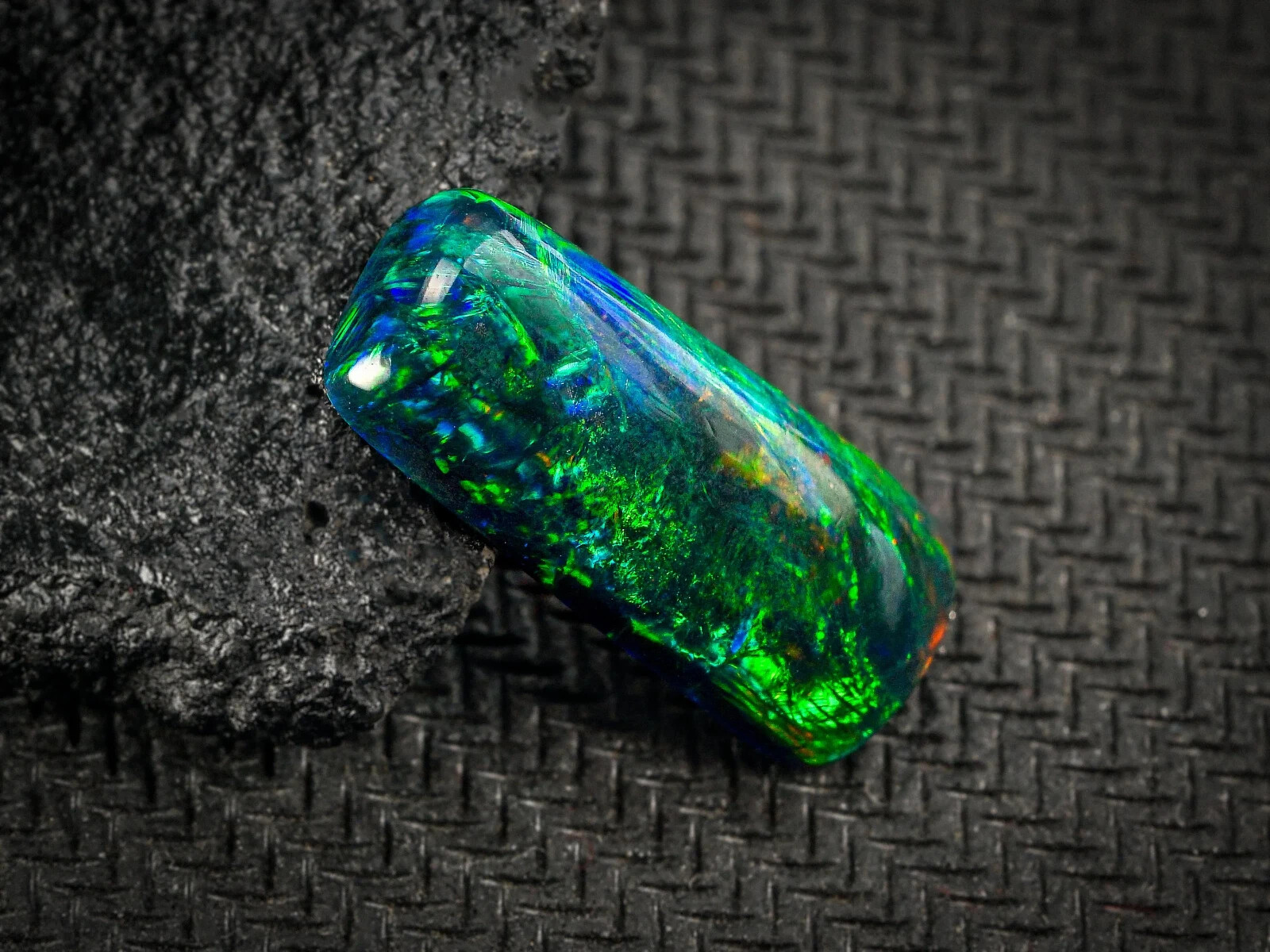 4.87Cts Natural Ethiopian Black Opal Cushion Cabochon Loose Gemstone 18.7×7.8MM