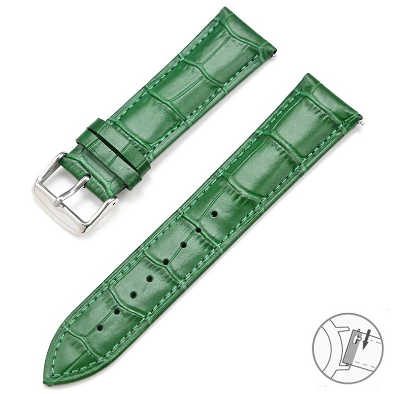 Genuine Leather Watch Band Quick Release Strap 12mm-24mm Universal Watchband