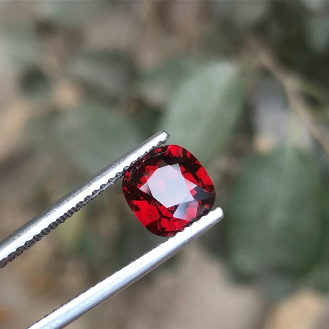 1.95 Ct Natural Red Spinel Cushion Cut From Burma, Certified Gemstone No Heat