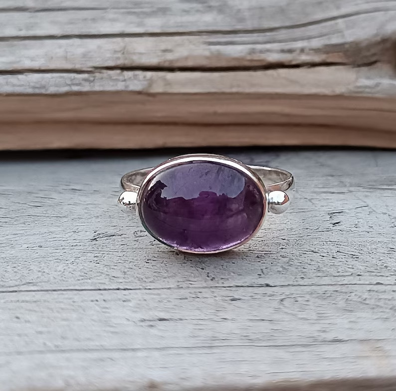 Amethyst Ring, 925 sterling silver ring, handmade ring, gemstone ring, All size