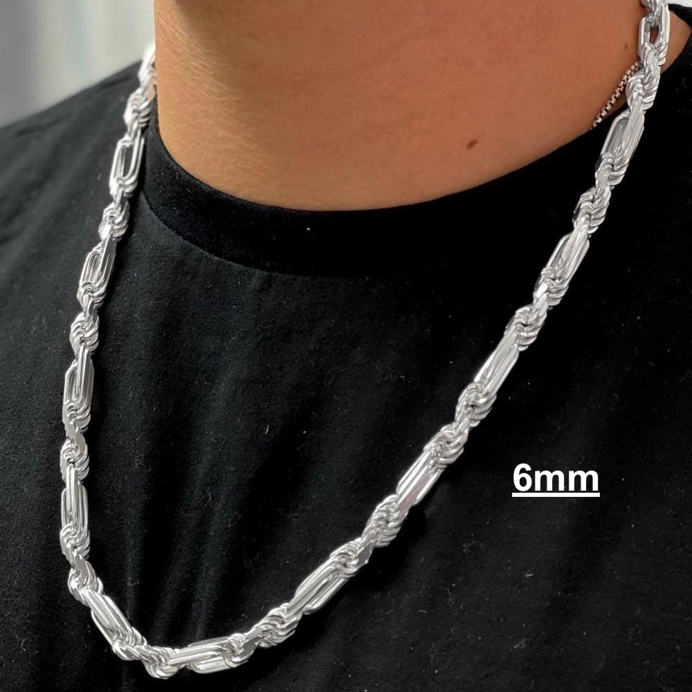 FigaRope Milano Chain Real Solid 925 Sterling Silver Necklace Or Bracelet 5-9mm