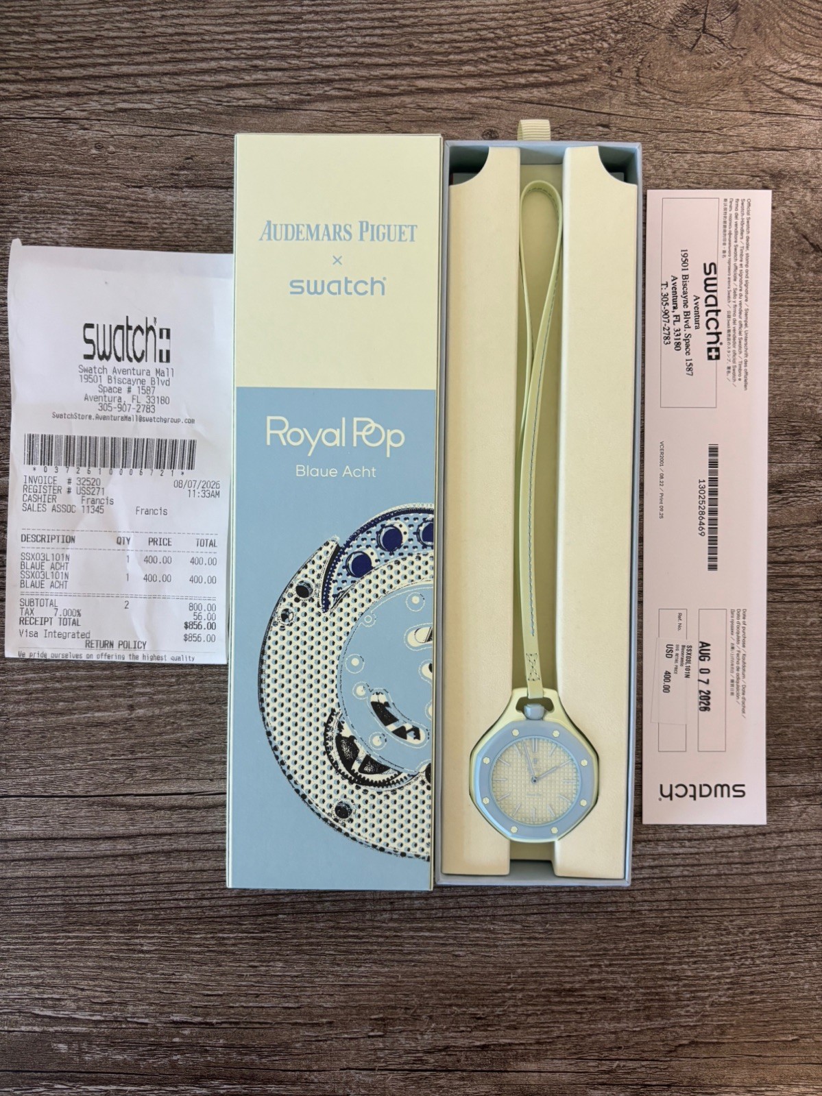 Blue AP x Swatch Royal Pop Audemars Piguet Blaue Acht NEW IN BOX