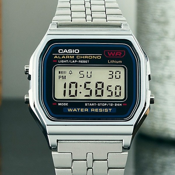 CASIO A159WA-N1 Made in Japan Classic Digital Watch Stainless Steel Band