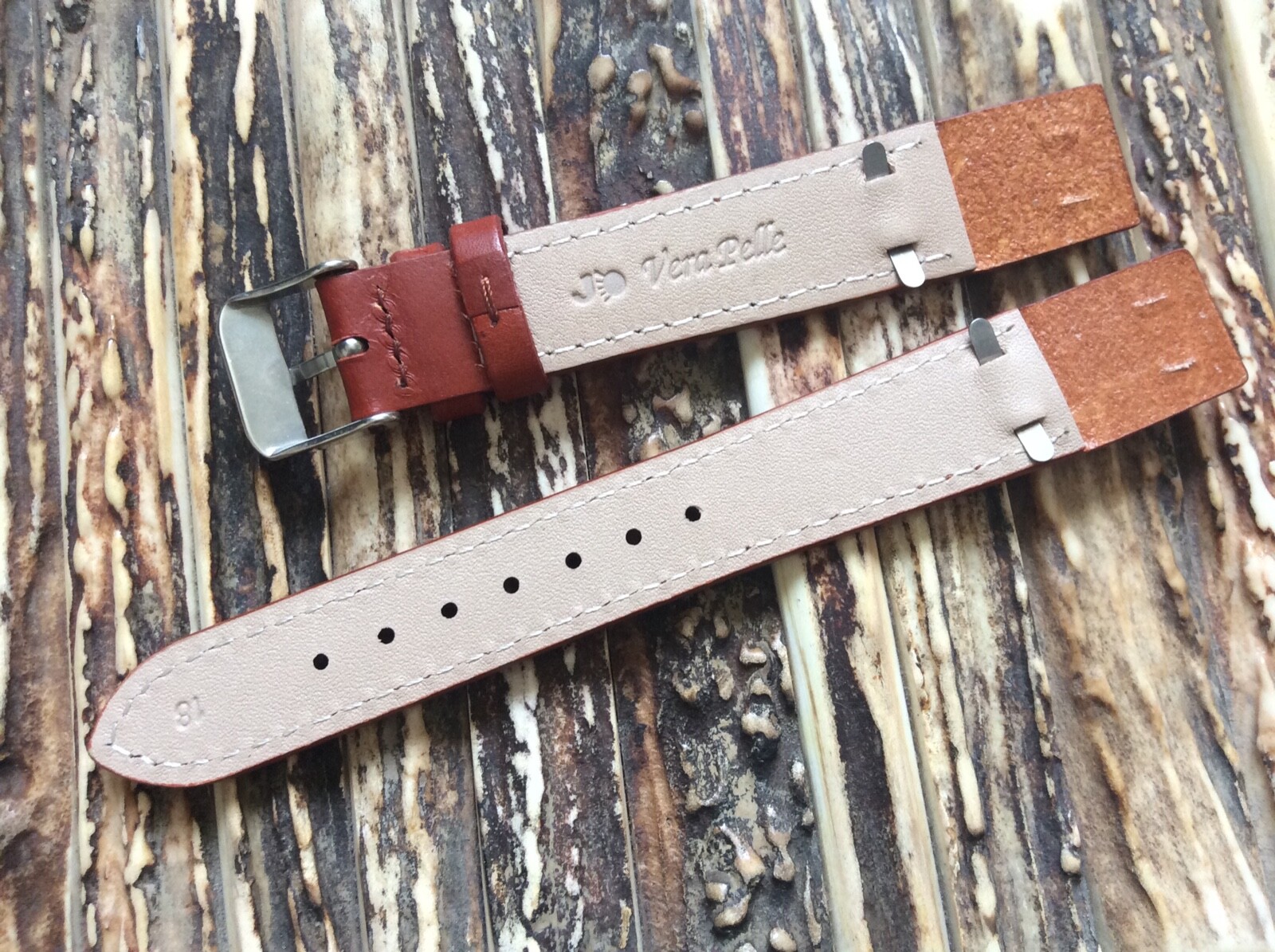Genuine Leather Strap for Fixed Lops 18mm Black, Brown Watch Band Open Ends ITWS