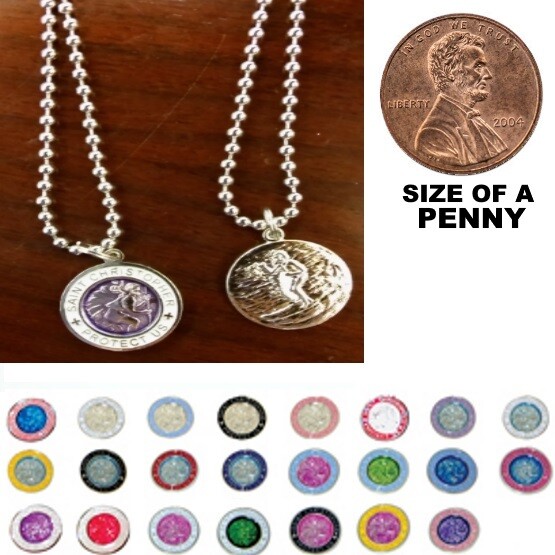 Beach Saint Small St. Christopher Necklace Medal – Penny Size Surf Necklace -New