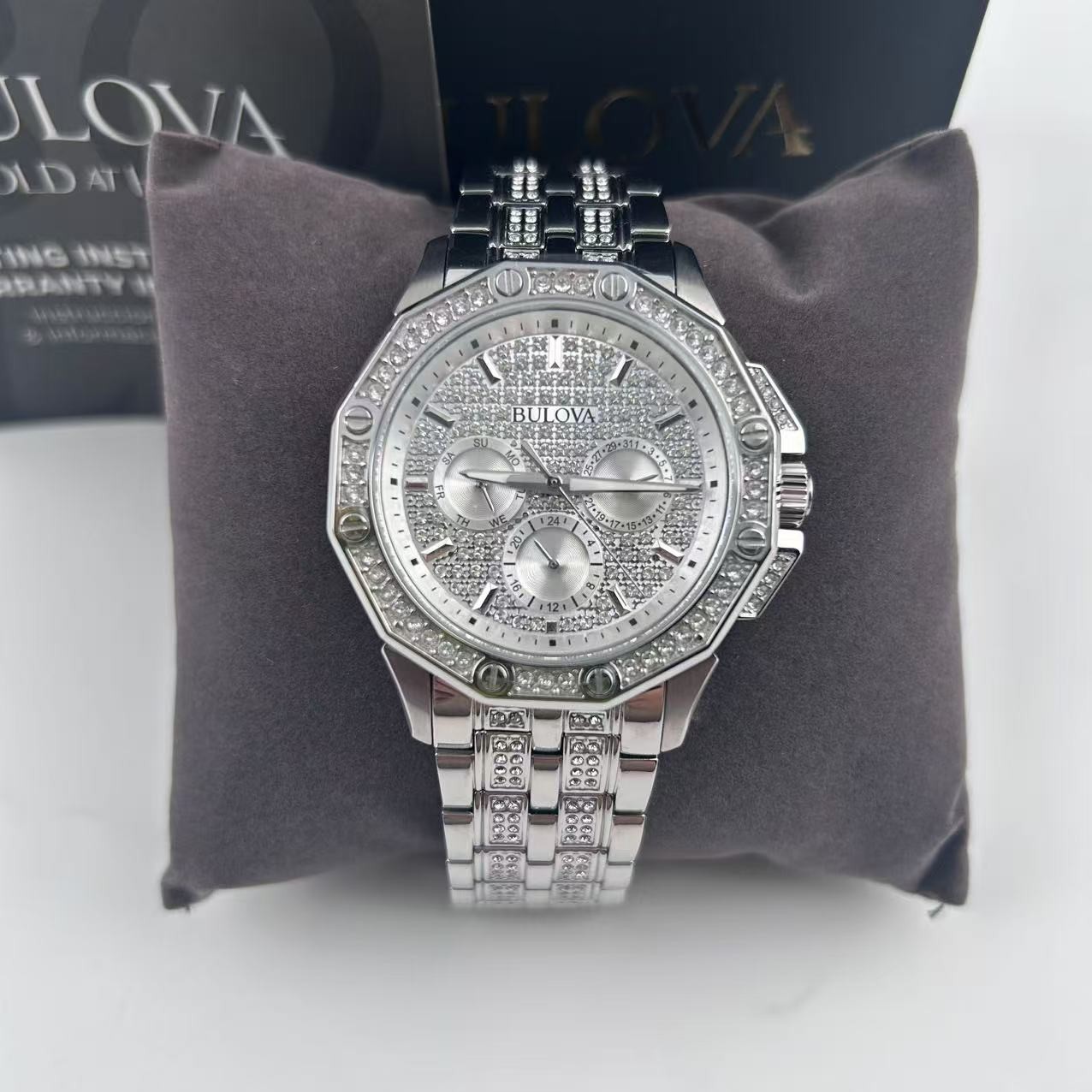 Bulova Octava 96C134 White Dial Silver Stainless Steel Men’s Quartz Watch