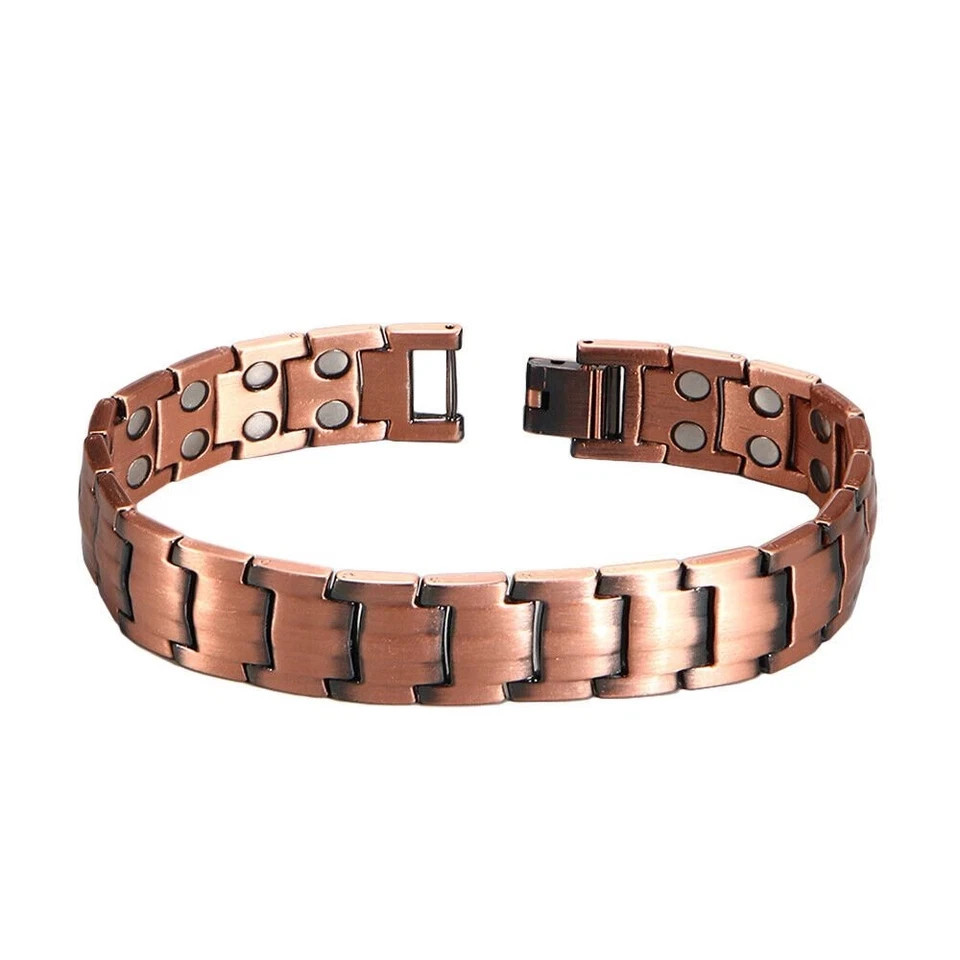 2 Pack Pure Copper Magnetic Bracelet Arthritis Pain Therapy Energy Cuff Bangle