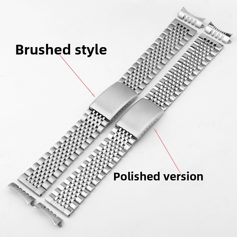 High Quality 9 Beads Stainless Steel Arc Watch Strap 18/20/22mm Metal Bracelet