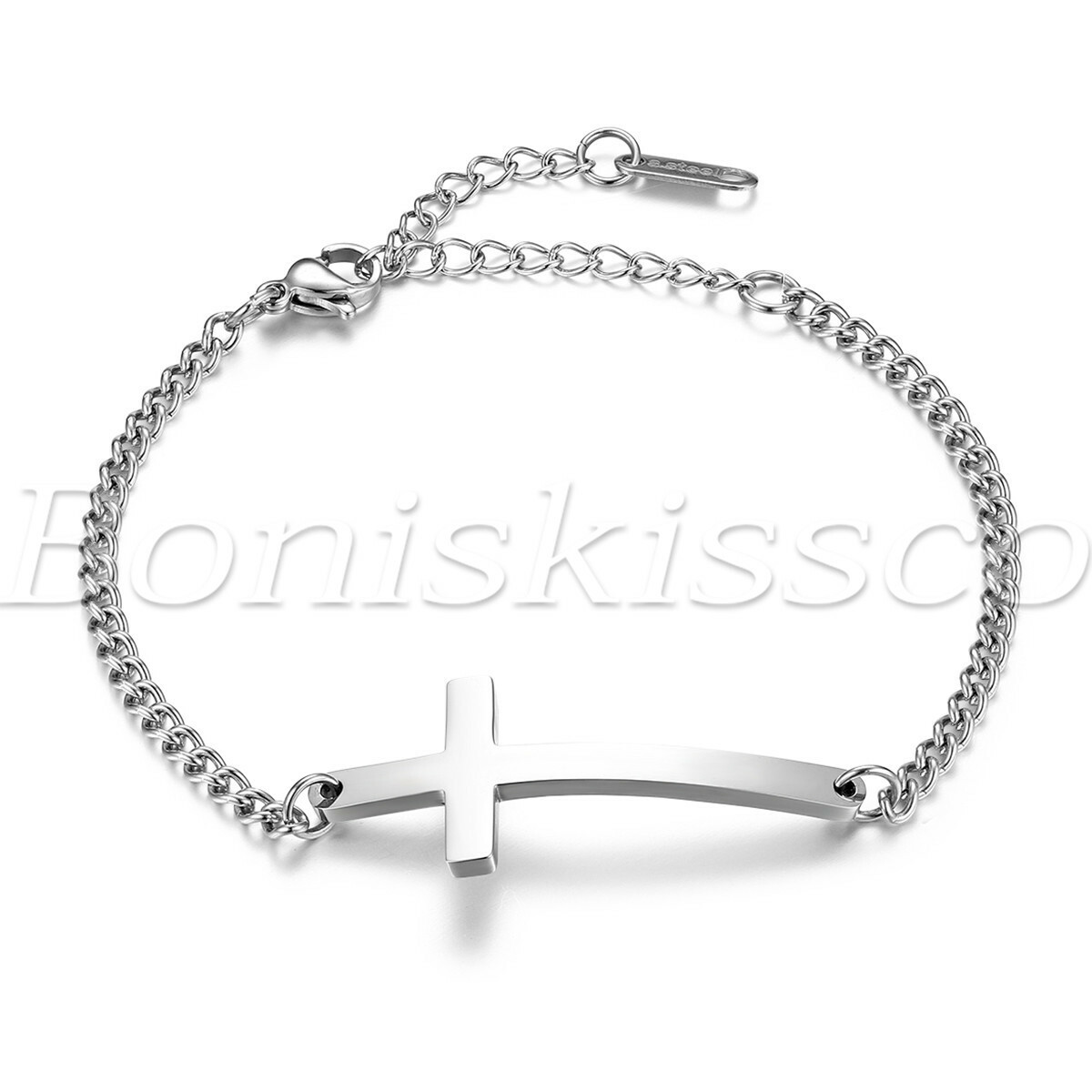 Women’s Ladies Simple Glossy Cross Stainless Steel Bangle Bracelets Ankle Chain
