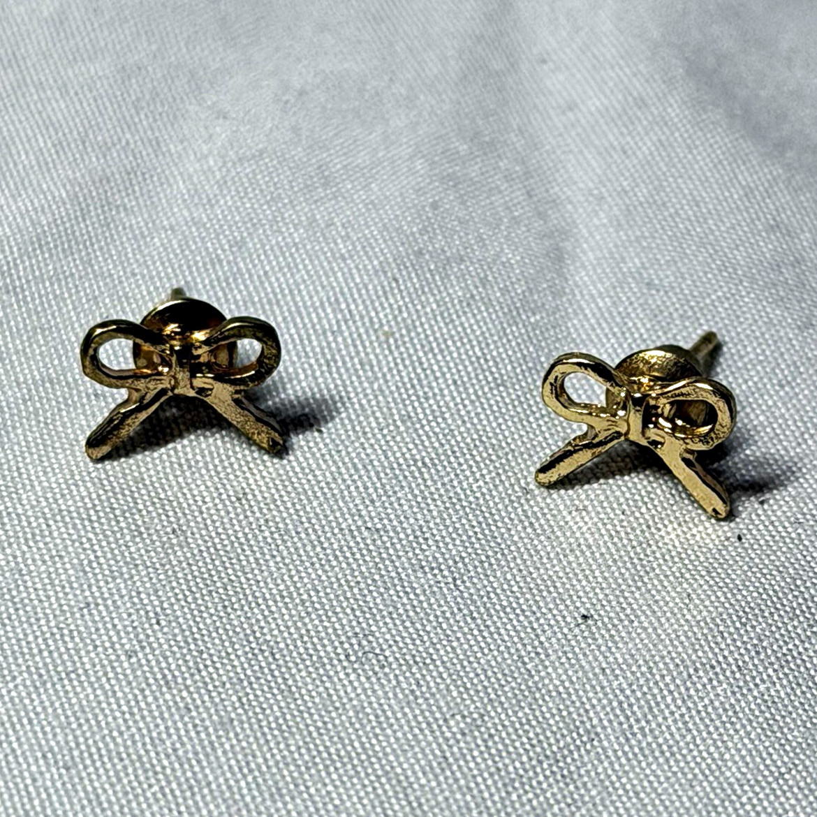 Gold Tone Bow Stud Earrings