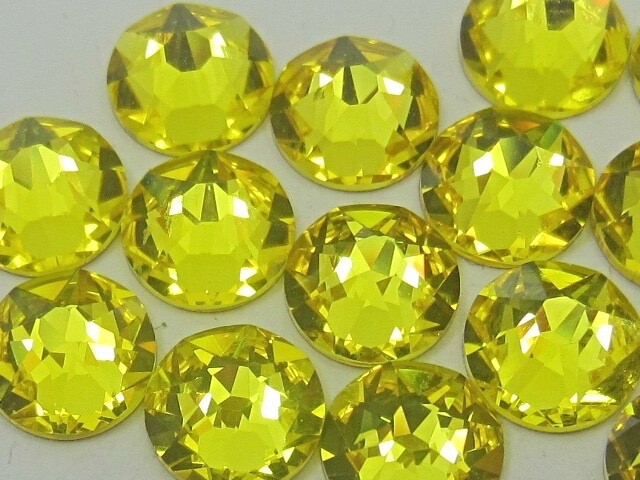 12ss CITRINE FLATBACK European Rhinestones 1gr.