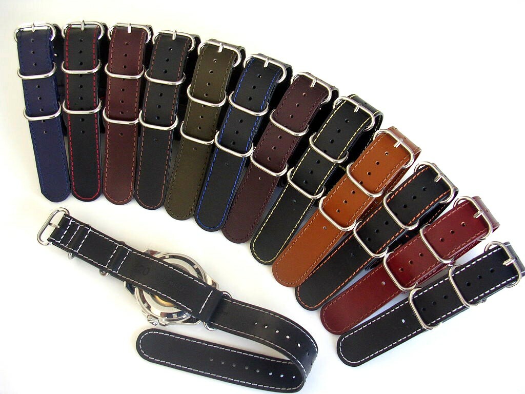 NATO ® UTC Shell Oily leather Pilot watch band RAF strap G10 Military IW SUISSE