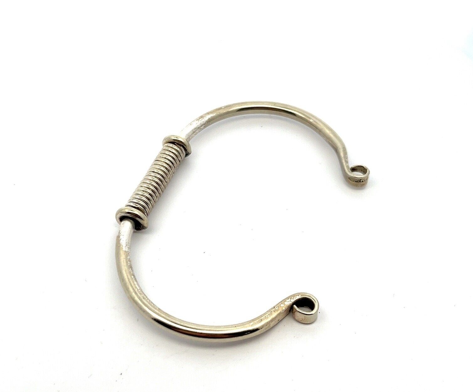 Mexico 925 Sterling Sliver Spring Coil 7” Cuff Bracelet 15.8g